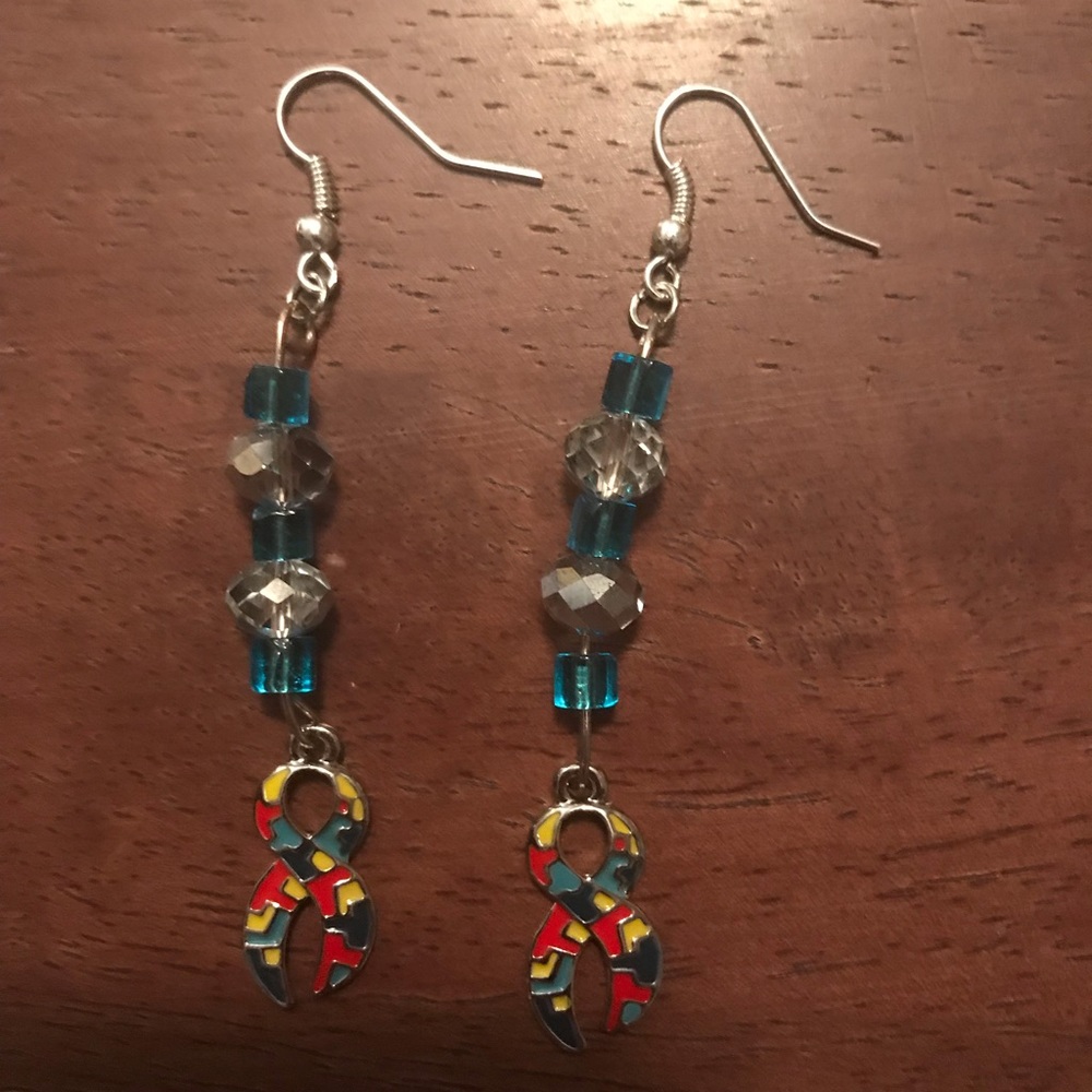 Handmade autism awareness earrings